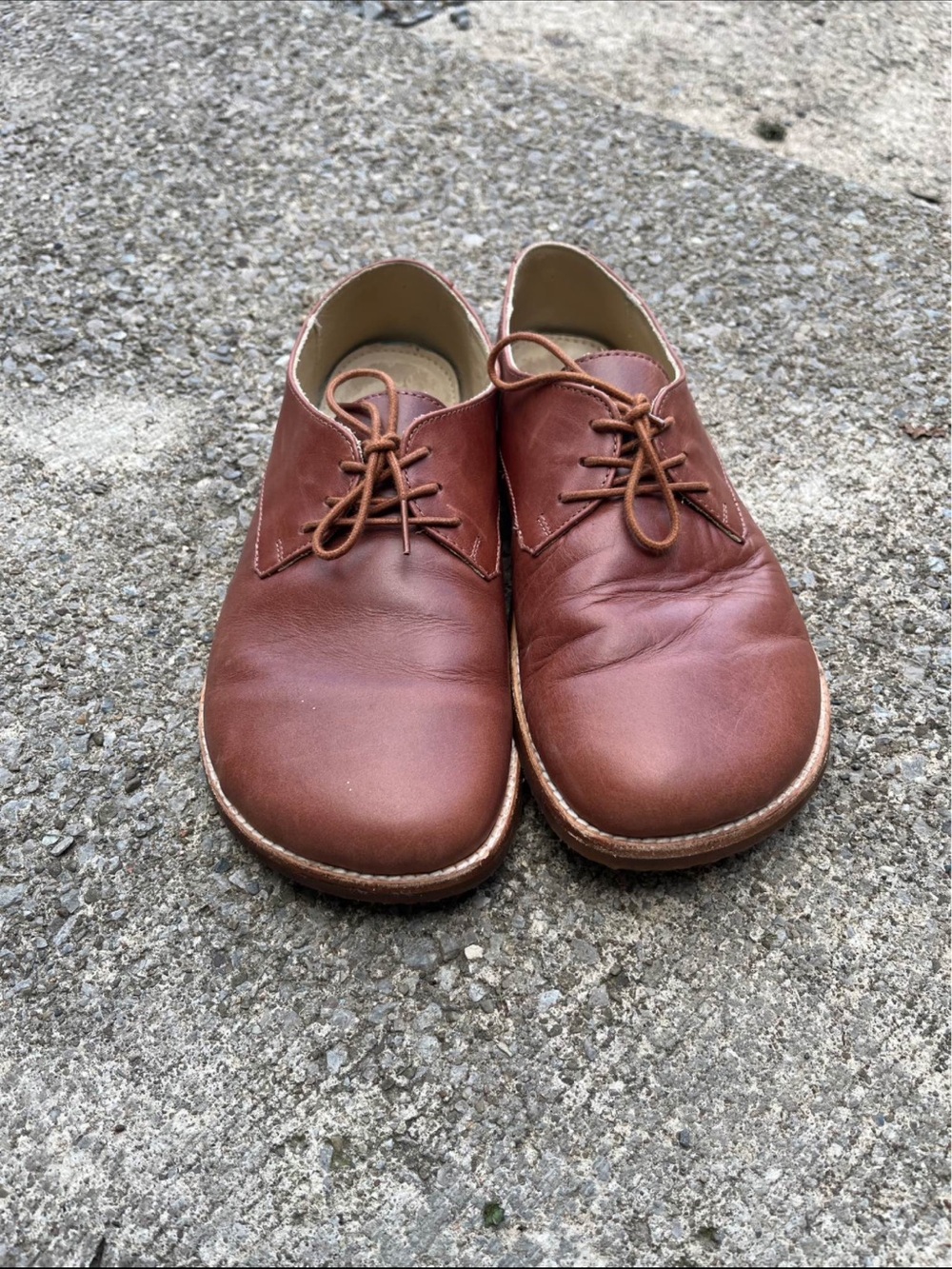 Men's Brown Leather Derby Shoes - Classic Lace-Up